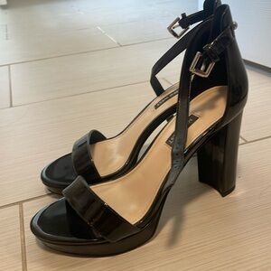 Nine West platform ankle strap sandals.